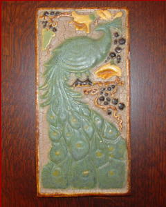 Arts and Crafts Period Tile, Peacock Design